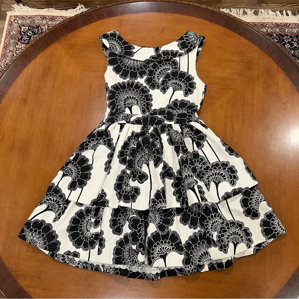 Kate Spade x Florence Broadhurst Cameo Party Dress Japanese Floral 4 Black/White
